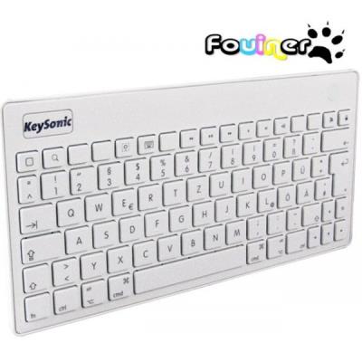 Keysonic - Mini Clavier sans Fil pour iPad & iPhone - Bluetooth - KSK-3001 iBT - Blanc