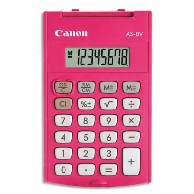 AS-8 - Calculatrice de poche - 8 chiffres - pile - rose