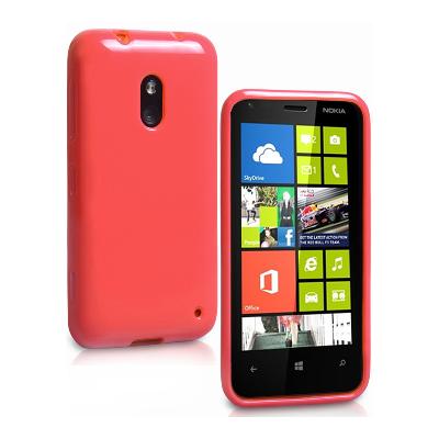 Coque Housse minigel rouge glossy Lumia 620 Nokia