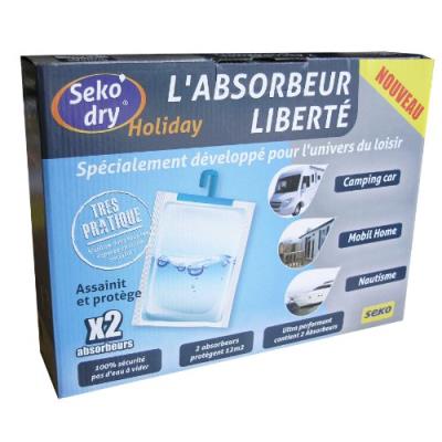 Seko sekodry holiday 2 absorbeurs de 300 g sec absence de rejet d'eau spécial véhicule et résidence de loisir