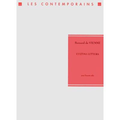 Partitions classique LEMOINE VIENNE BERNARD (DE) - L'ULTIMA LETTERA - BASSON SOLO Basson