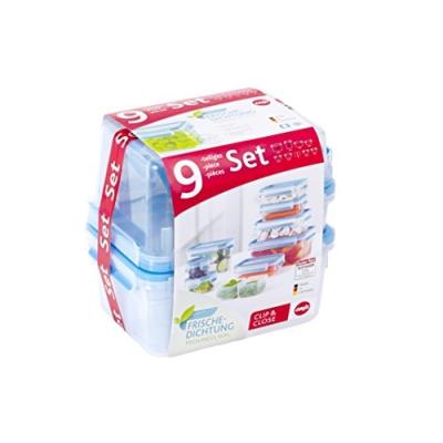 Emsa clip close 515481 lot de 9 et fabriqué en allemagne - 0,15 0,25 0,55 0,55 avec inserts 1 1,10 2,30 l