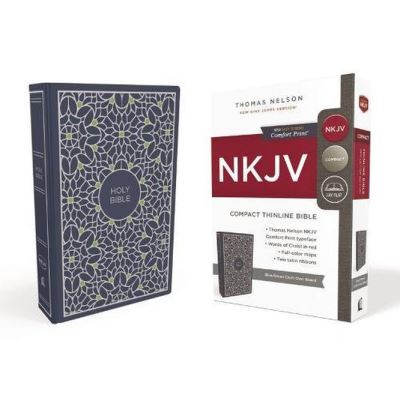 NKJV, Thinline Bible, Compact, Cloth over Board, Blue/Green, Red Letter Edition - [Version Originale]
