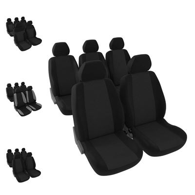 DBS - Housses de sièges - Voiture/Auto - 5 sièges séparés - Noir - Avant/Arrière - Universelles - Anti-dérapant - Lavable