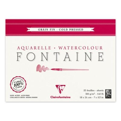 Bloc Fontaine 25F grain fin 18x24 300g encollé 4 côtés