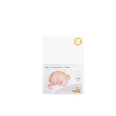 PINOLINO - 540004-0D - DRAP-HOUSSE POUR DES BERCEAUX JERSEY - PACK DE 2 - BLANC