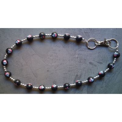 chaine de portefeuille boule tete de mort pirate crane rock