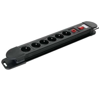 Bloc multiprises 6 prises avec protection contre les surcharges perel ebp06n