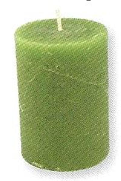 Bougie cylindrique 7x10 cm: aspect givrée - Vert pomme