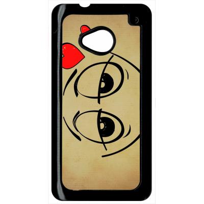 Coque HTC m7 smiley amoureux