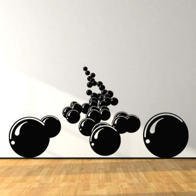 Pick and Stick Sticker Mural billes - 40 X 77 cm, Noir