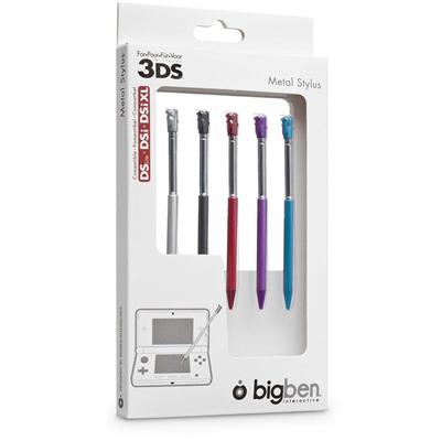 Pack De 5 Stylets Metalliques Retractables Pour 3 Ds