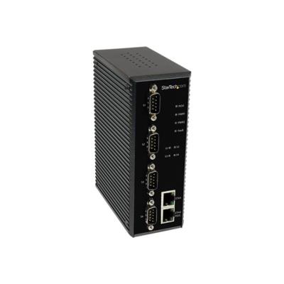StarTech.com 4-poorts industriële RS-232 / 422 / 485 serieel naar IP Ethernet-apparaatserver - PoE-voeding - 2x10/100 Mbps poort - apparaatserver