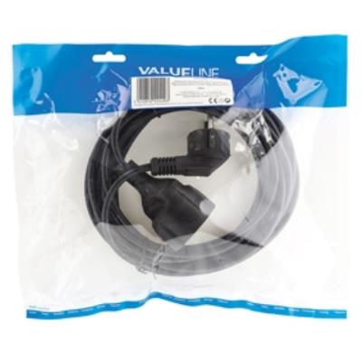 Câble dalimentation schuko coudé mâle - schuko droit femelle 5m noir valueline