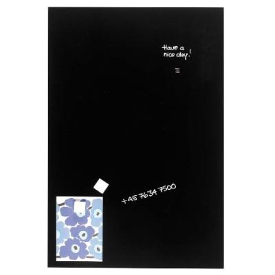 Franken glas-magnettafel, (b)400 x (h)600 mm, schwarz magnetisch, beschriftbar, rahmenlos, oberflche: glas 2-fach nutzen: magne