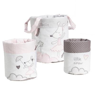 Lot de 3 corbeilles gigogne tissu lilibelle