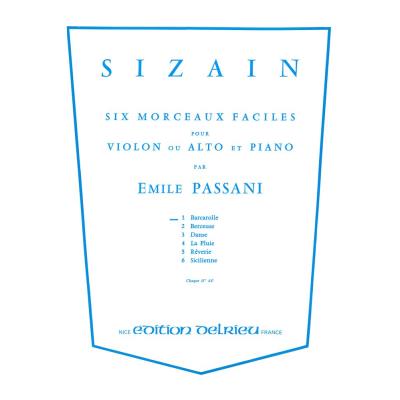 Partitions classique EDITION DELRIEU PASSANI EMILE - SIZAIN 1 : BARCAROLLE - VIOLON Violon
