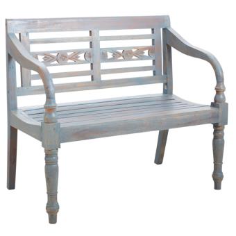 Aubry Gaspard - Banc de jardin en bois bleu antique - Mobilier de ... Aubry Gaspard - Banc de jardin en bois bleu antique - Mobilier de ...