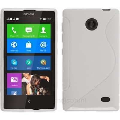 Housse etui coque pochette silicone gel fine pour Nokia X / X+ + film ecran - BLANC