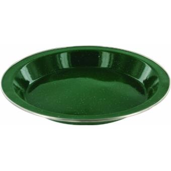 Ensemble vintage de 4 assiettes en émail moucheté marron