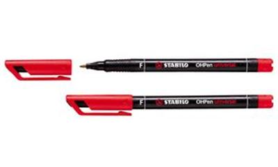 STABILO - feutre pour flim transparent OHPen universel, S,vertpermanent, largeur de tracé: 0,4 mm, grip antidérapant, clippeut rester ouvert jusqu'à 3 jours, capu
