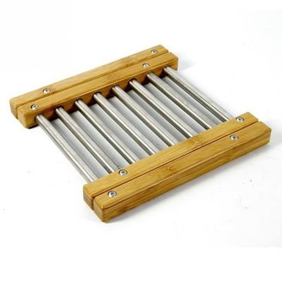 AMBIANCE NATURE 510764 DESSOUS DE PLAT EXTENSIBLE BAMBOU ET INOX