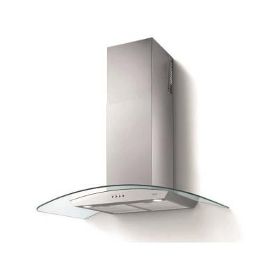 Glem Soft GHS910IX - Hotte - hotte décorative - largeur : 90 cm - profondeur : 50 cm - evacuation & recyclage - inox et verre
