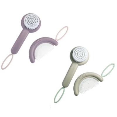 BEABA - Peigne + Brosse poudre bleu