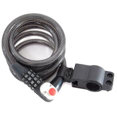 Sport directtm antivol de vélo led et combinaison noir 12 mm x 180 cm