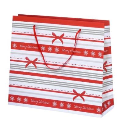 Susy card 11250610 sac cadeau en papier brillant motif rayures et noeuds