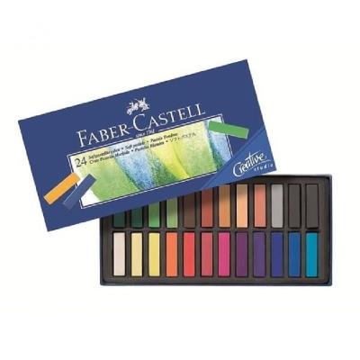 Faber-castell boîte 24 demi pastels carrés tendres