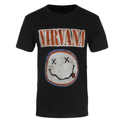 Nirvana T-Shirt Distressed Logo Homme Noir - Taille XXL