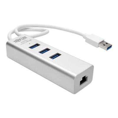 Tripp Lite Tripp USB 3.0 SuperSpeed to Gigabit Ethernet NIC Network Adapter w/ 3 Port USB Hub - adaptateur réseau