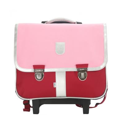 Cartable à roulettes 39,5cm Miniséri Rose/Bordeaux