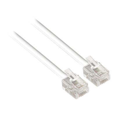 Câble de télécommunication à connecteur rj11 mâle vers rj11 mâle 2,00 m blanc valueline
