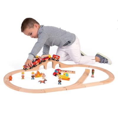 Story Express Pompiers : Grand univers avec 13 pièces, train et circuit Janod