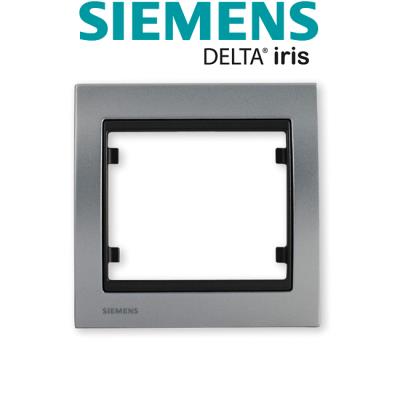 Siemens - plaque simple métal aluminium delta iris