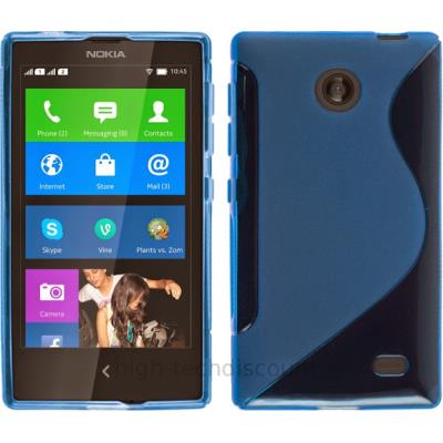 Housse etui coque pochette silicone gel fine pour Nokia X / X+ + film ecran - BLEU