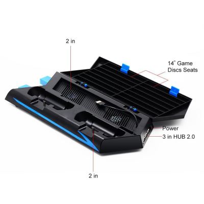 Refroidissement contrôleur de ventilateur Station de recharge et jeu Stockage et Dualshock Chargeur Pour PS4 Pealer514