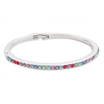 Bracelet argenté aux strass multicolores bijou fantaisie pas cher