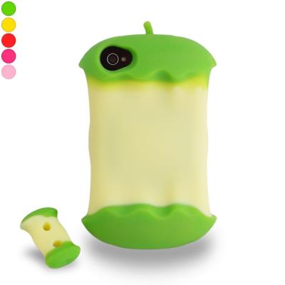 Protection pomme entamée pour iphone jaune