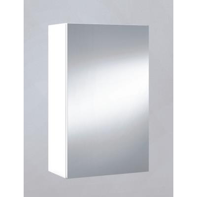Miroir de salle de bain avec rangements 1 porte en blanc brillant, 65 x 40 x 21 cm -PEGANE-