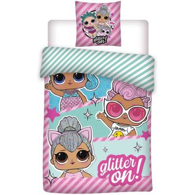LOL Surprise Glitter on - Parure de Lit Enfant - Housse de Couette