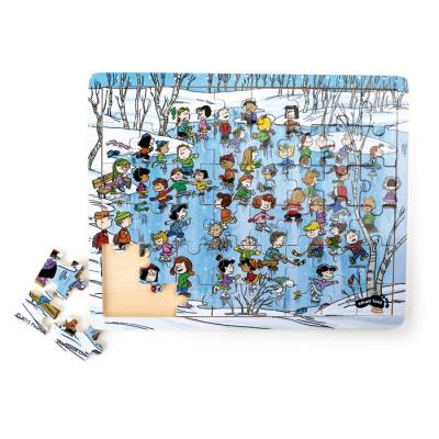 Puzzle en bois hiver Peanuts 48 pièces