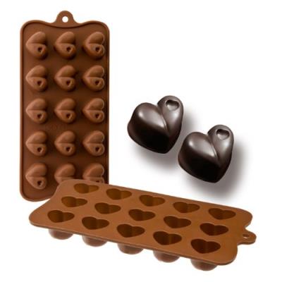 Ibili 860301 moule chocolat coeur 15 cavités 100% silicone
