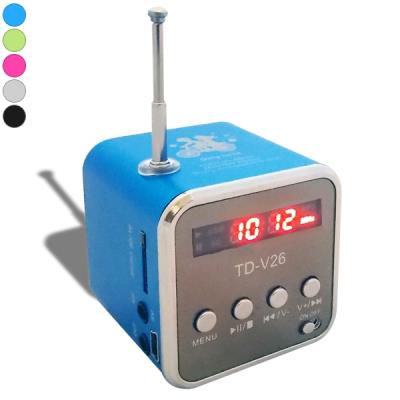 Mini enceinte cube mp3/radio haut-parleur avec écran LCD rose