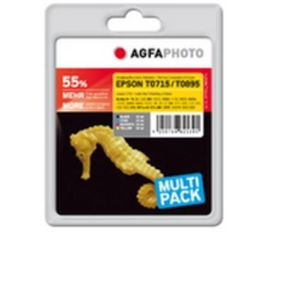 Agfaphoto apet071_t089setd cartouche dencre noir, bleu, rose, jaune