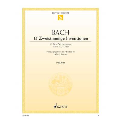 Partitions classique SCHOTT BACH J.S. - 15 TWO-PART INVENTIONS BWV 772-786 - PIANO Piano