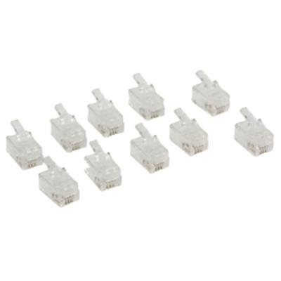 Connecteur rj10 mâle transparent par lot de 10 pièces valueline