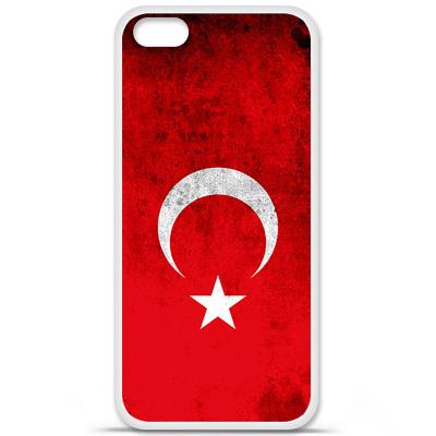 Coque en silicone imprimée compatible Apple iPhone 5C Drapeau Turquie